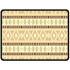 Fancy Tribal Border Pattern Beige Double Sided Fleece Blanket (large)  by ImpressiveMoments