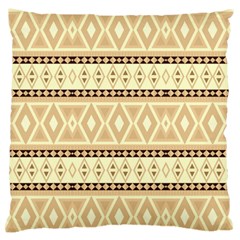 Fancy Tribal Border Pattern Beige Large Flano Cushion Cases (two Sides) 