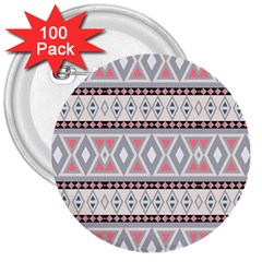 Fancy Tribal Border Pattern Soft 3  Buttons (100 Pack) 