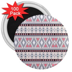 Fancy Tribal Border Pattern Soft 3  Magnets (100 Pack)