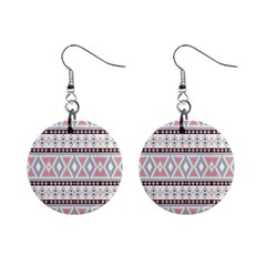 Fancy Tribal Border Pattern Soft Mini Button Earrings