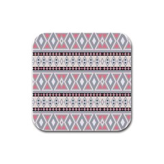 Fancy Tribal Border Pattern Soft Rubber Square Coaster (4 Pack) 