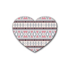 Fancy Tribal Border Pattern Soft Rubber Coaster (heart)  by ImpressiveMoments