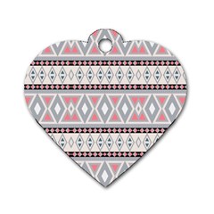 Fancy Tribal Border Pattern Soft Dog Tag Heart (one Side) by ImpressiveMoments