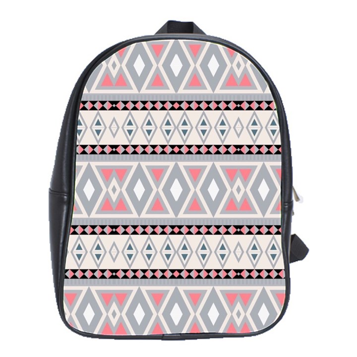 Fancy Tribal Border Pattern Soft School Bags(Large) 