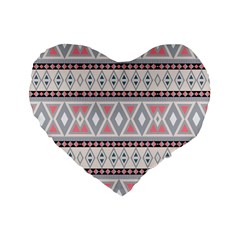 Fancy Tribal Border Pattern Soft Standard 16  Premium Heart Shape Cushions by ImpressiveMoments