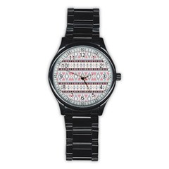 Fancy Tribal Border Pattern Soft Stainless Steel Round Watches