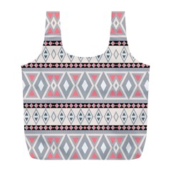 Fancy Tribal Border Pattern Soft Full Print Recycle Bags (l) 