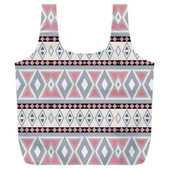 Fancy Tribal Border Pattern Soft Full Print Recycle Bags (l) 