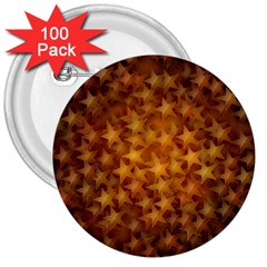 Gold Stars 3  Buttons (100 Pack) 