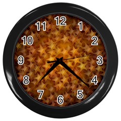 Gold Stars Wall Clocks (black)