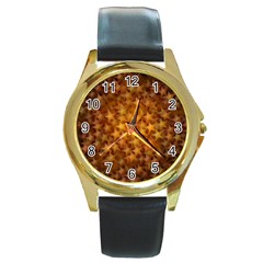 Gold Stars Round Gold Metal Watches