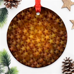 Gold Stars Round Ornament (two Sides) 