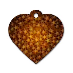 Gold Stars Dog Tag Heart (one Side)