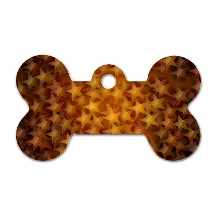 Gold Stars Dog Tag Bone (Two Sides)