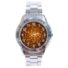 Gold Stars Stainless Steel Men s Watch