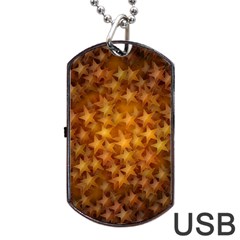 Gold Stars Dog Tag Usb Flash (two Sides) 