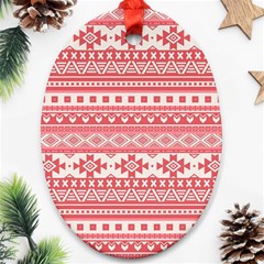 Fancy Tribal Borders Pink Ornament (oval) 