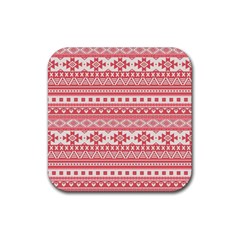 Fancy Tribal Borders Pink Rubber Coaster (square)  by ImpressiveMoments