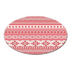 Fancy Tribal Borders Pink Oval Magnet