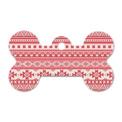 Fancy Tribal Borders Pink Dog Tag Bone (one Side)