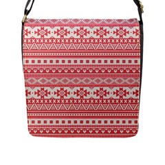 Fancy Tribal Borders Pink Flap Messenger Bag (l) 