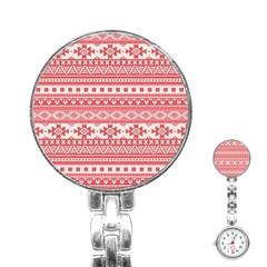 Fancy Tribal Borders Pink Stainless Steel Nurses Watches by ImpressiveMoments