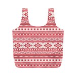 Fancy Tribal Borders Pink Full Print Recycle Bags (M)  Front