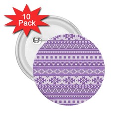 Fancy Tribal Borders Lilac 2 25  Buttons (10 Pack) 