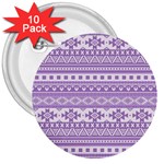 Fancy Tribal Borders Lilac 3  Buttons (10 pack)  Front