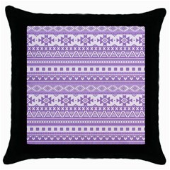 Fancy Tribal Borders Lilac Throw Pillow Cases (black)