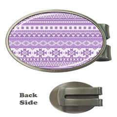 Fancy Tribal Borders Lilac Money Clips (oval) 