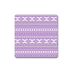 Fancy Tribal Borders Lilac Square Magnet