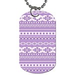 Fancy Tribal Borders Lilac Dog Tag (Two Sides) Back