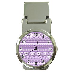 Fancy Tribal Borders Lilac Money Clip Watches