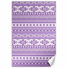 Fancy Tribal Borders Lilac Canvas 24  X 36 