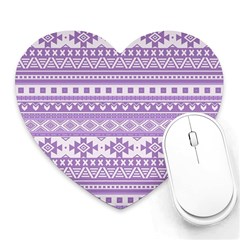 Fancy Tribal Borders Lilac Heart Mousepads