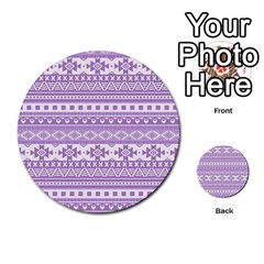 Fancy Tribal Borders Lilac Multi-purpose Cards (round)  by ImpressiveMoments