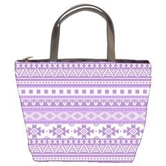 Fancy Tribal Borders Lilac Bucket Bags