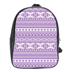 Fancy Tribal Borders Lilac School Bags(large) 