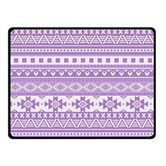 Fancy Tribal Borders Lilac Fleece Blanket (small)