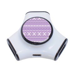 Fancy Tribal Borders Lilac 3-port Usb Hub by ImpressiveMoments