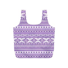 Fancy Tribal Borders Lilac Full Print Recycle Bags (s) 