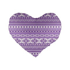 Fancy Tribal Borders Lilac Standard 16  Premium Flano Heart Shape Cushions by ImpressiveMoments