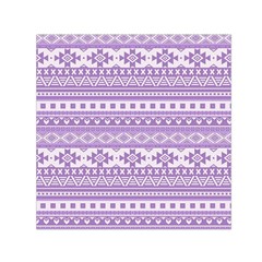 Fancy Tribal Borders Lilac Small Satin Scarf (square)  by ImpressiveMoments