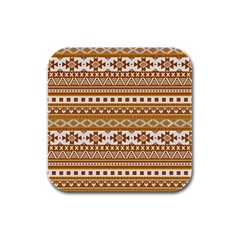 Fancy Tribal Borders Golden Rubber Square Coaster (4 Pack)  by ImpressiveMoments