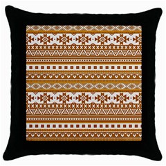 Fancy Tribal Borders Golden Throw Pillow Cases (black)