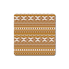 Fancy Tribal Borders Golden Square Magnet