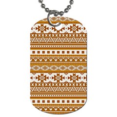 Fancy Tribal Borders Golden Dog Tag (one Side)