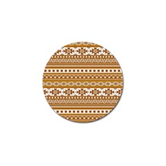 Fancy Tribal Borders Golden Golf Ball Marker